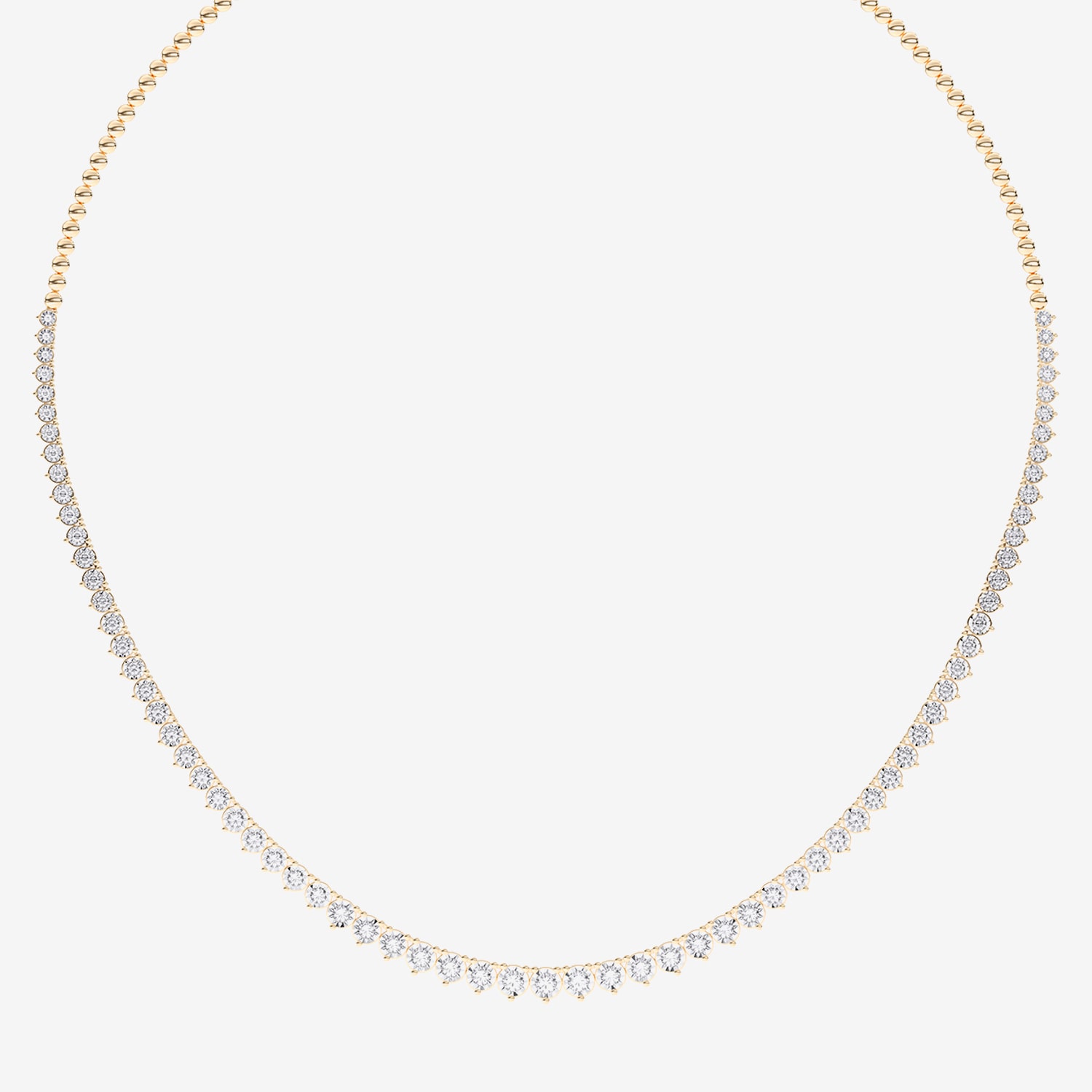 F / Vs2) Womens White Diamond Sterling Silver Inch Tennis Necklace