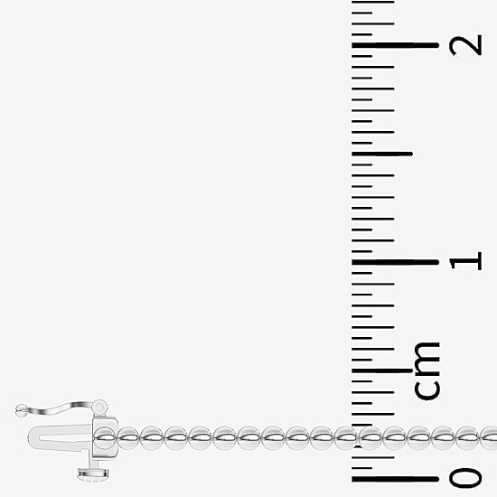 (F / Vs2) Womens White Diamond Sterling Silver 18 Inch Tennis Necklace