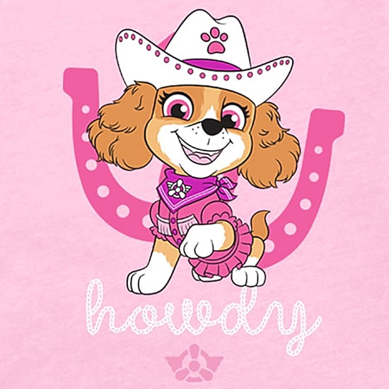 Toddler Girls Round Neck Short Sleeve Regular Fit Paw Patrol Graphic T-Shirt