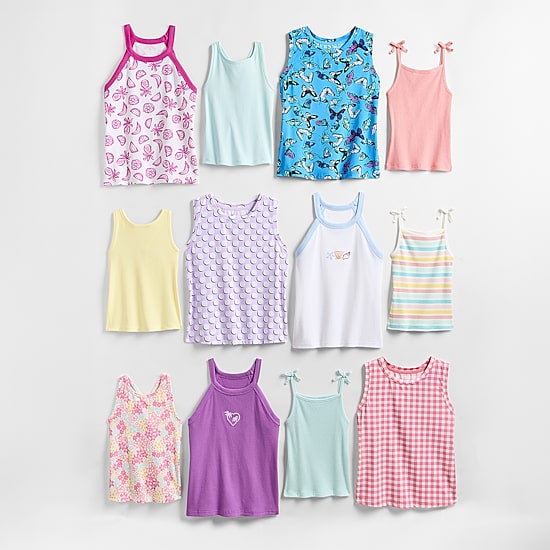 Xersion Performance Little & Big Kid Girls Crew Neck Sleeveless Active Tank Top