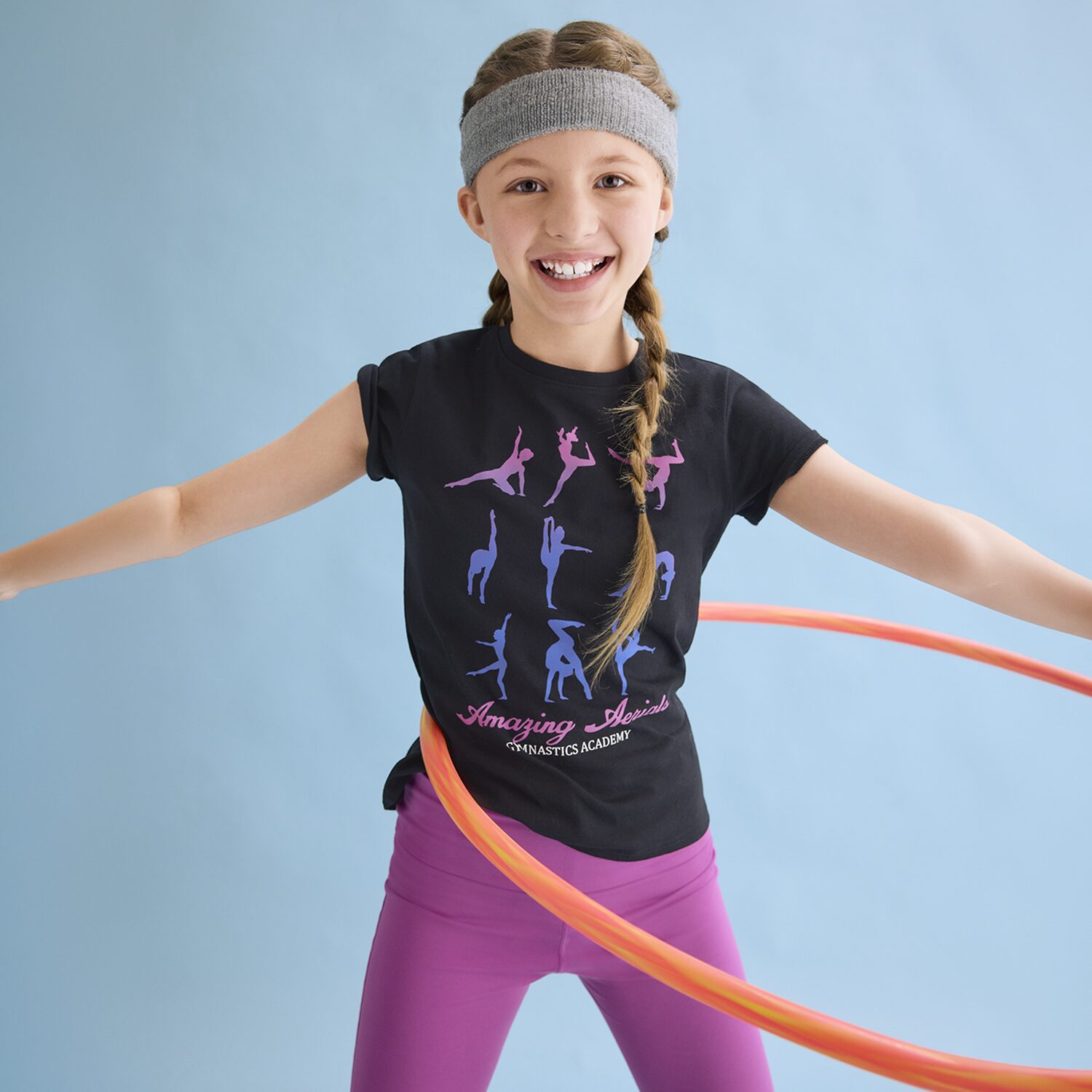Xersion Little & Big Kid Girls Mid Rise 26 1/2" Active Foldover Waist Flare Full Length Leggings