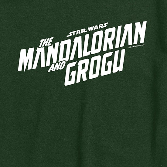 Novelty The Mandalorian And Grogu Movie Logo Mens Crew Neck Short Sleeve Regular Fit Baby Yoda Star Wars Graphic T-Shirt