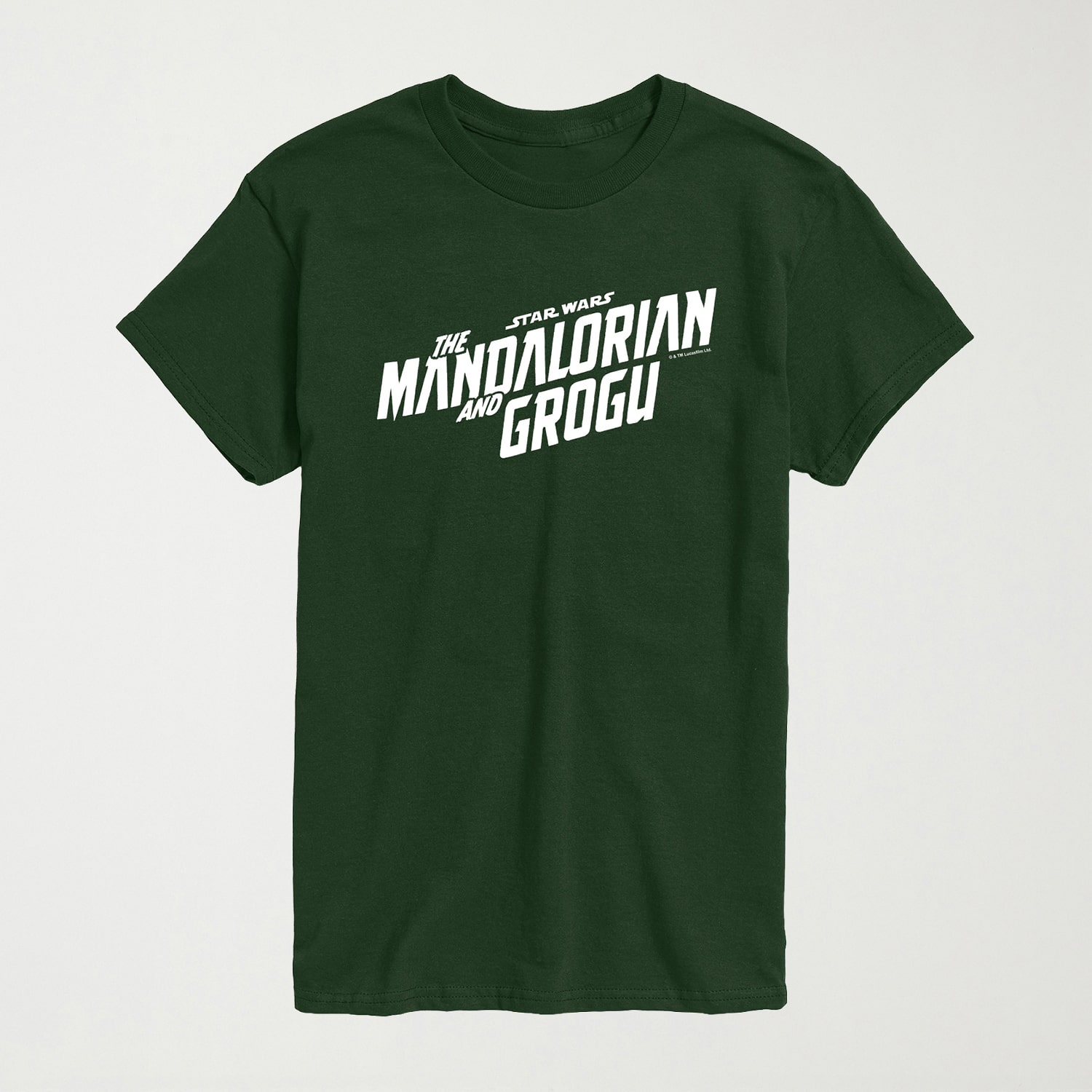 Novelty The Mandalorian And Grogu Movie Logo Mens Crew Neck Short Sleeve Regular Fit Baby Yoda Star Wars Graphic T-Shirt