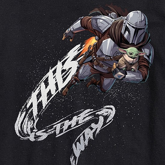 Novelty The Mandalorian And Grogu This Is The Way Mens Crew Neck Short Sleeve Regular Fit Baby Yoda Star Wars Graphic T-Shirt
