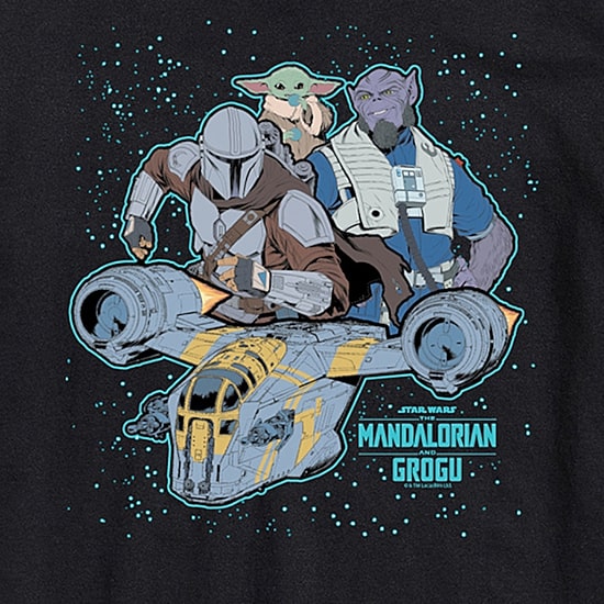 Novelty The Mandalorian And Grogu Collage Mens Crew Neck Short Sleeve Regular Fit Baby Yoda Star Wars Graphic T-Shirt