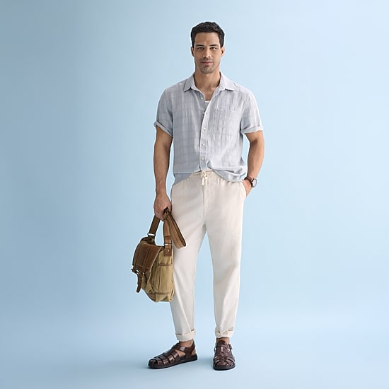 mutual weave Mens Short Sleeve Classic Fit Button-Down Shirt