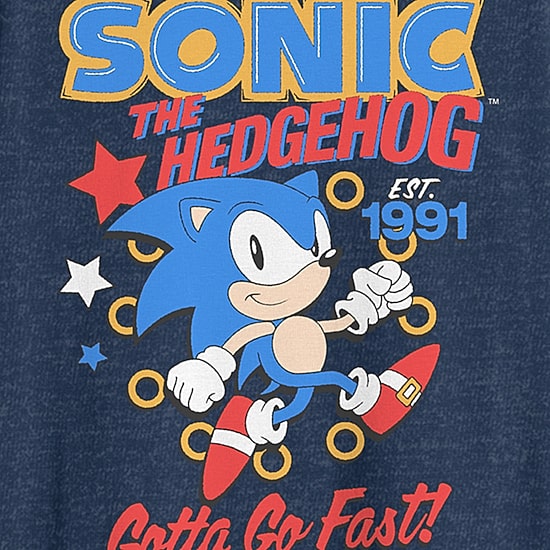 Mens Crew Neck Short Sleeve Classic Fit Sonic the Hedgehog Big and Tall Graphic T-Shirt