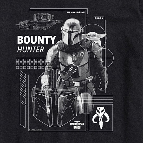 Novelty The Mandalorian And Grogu Bounty Hunter Mens Crew Neck Short Sleeve Regular Fit Baby Yoda Star Wars Big and Tall Graphic T-Shirt
