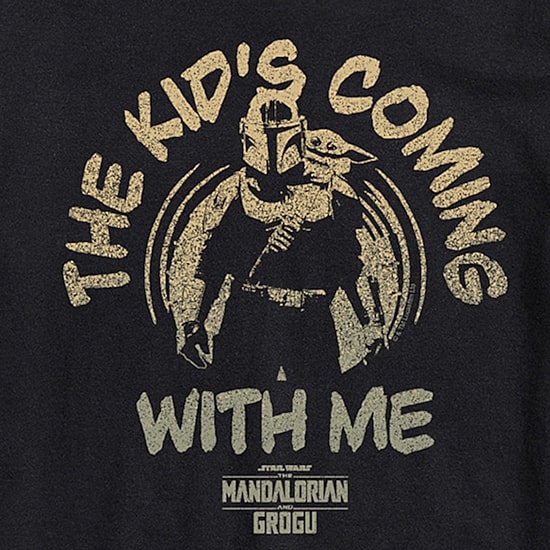 Novelty The Mandalorian And Grogu Kids Coming With Me Mens Crew Neck Short Sleeve Regular Fit Baby Yoda Star Wars Big and Tall Graphic T-Shirt