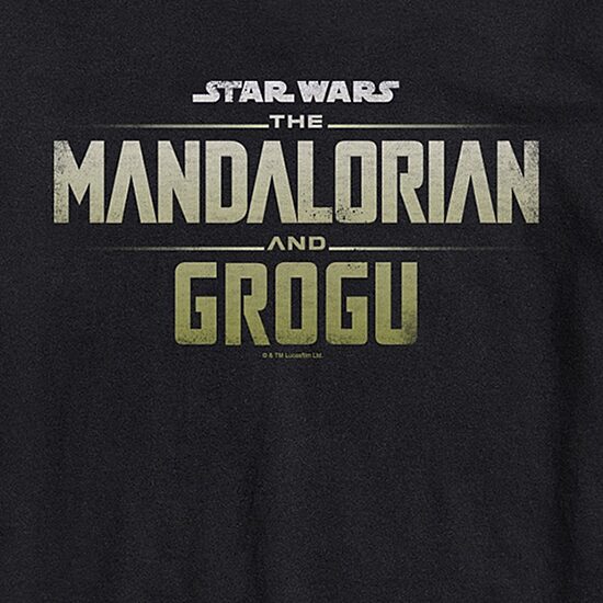 Novelty The Mandalorian And Grogu Logo Mens Crew Neck Short Sleeve Regular Fit Baby Yoda Star Wars Big and Tall Graphic T-Shirt