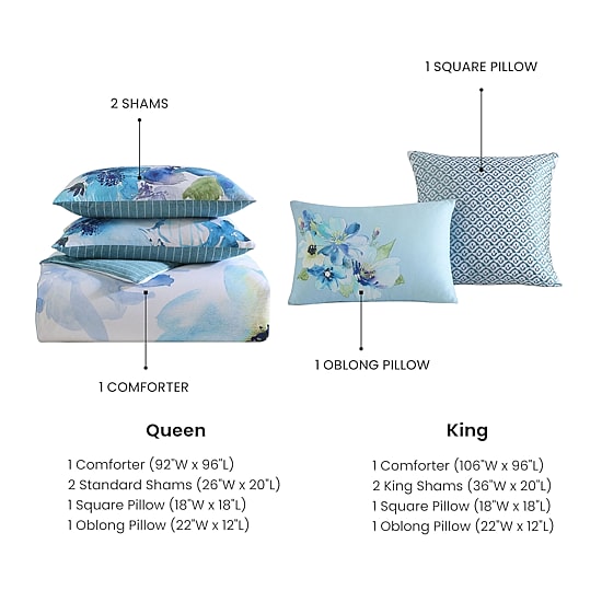 Bebejan Watercolor 5-pc. Midweight Reversible Comforter Set