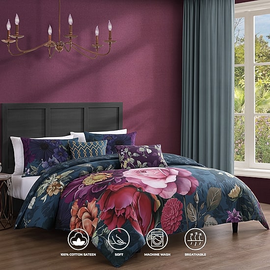 Bebejan Vibrant Flora 5-pc. Midweight REVERSIBLE Comforter Set