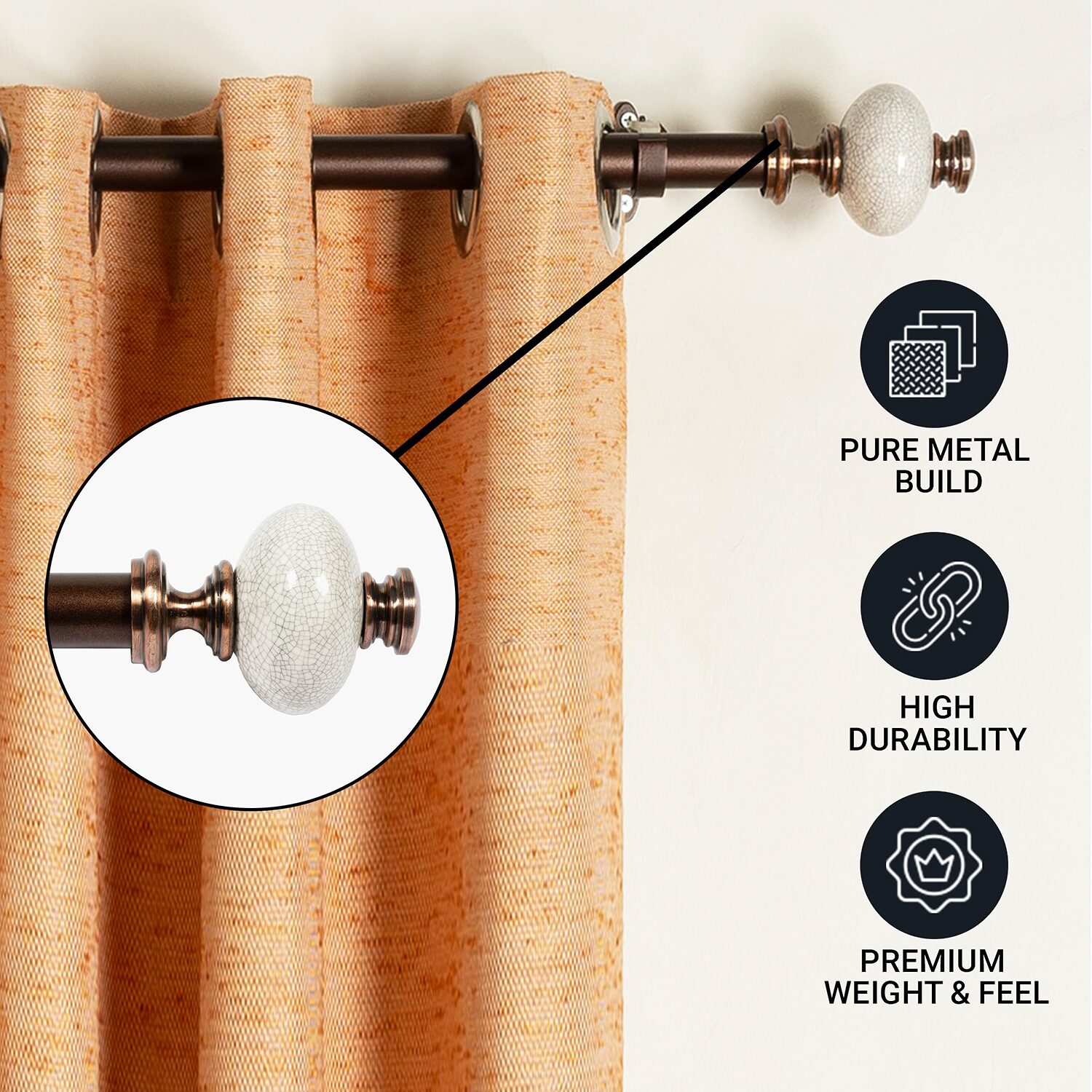 Deco Window Supreme Ceramic 1 Adjustable Curtain Rod