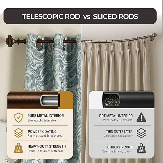 Deco Window 1 IN Adjustable Curtain Rod