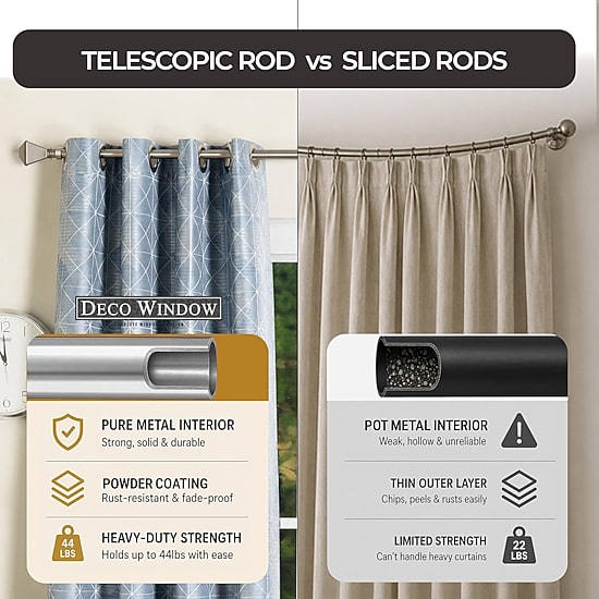 Deco Window 1 IN Adjustable Curtain Rod