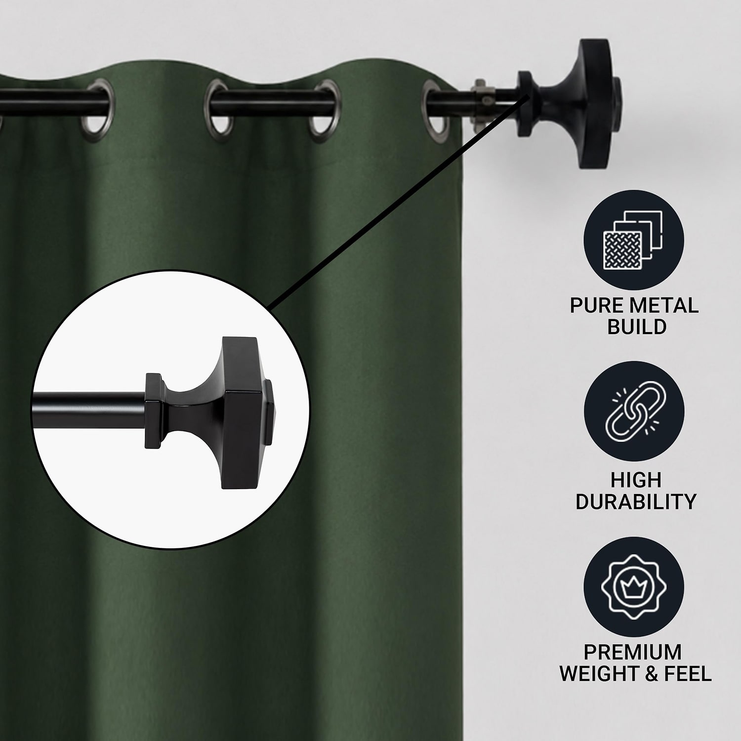 Deco Window Square 1 Adjustable Curtain Rod