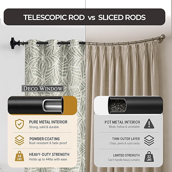 Deco Window Square 1 IN Adjustable Curtain Rod
