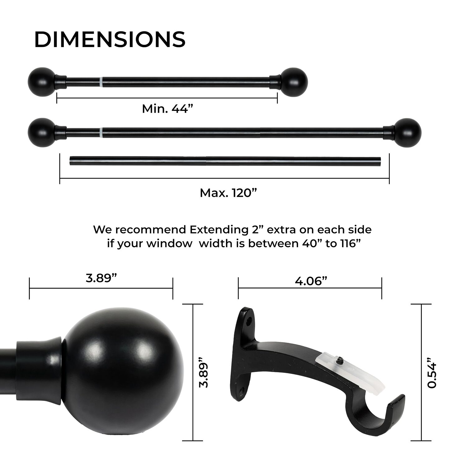 Deco Window 1 Adjustable Curtain Rod