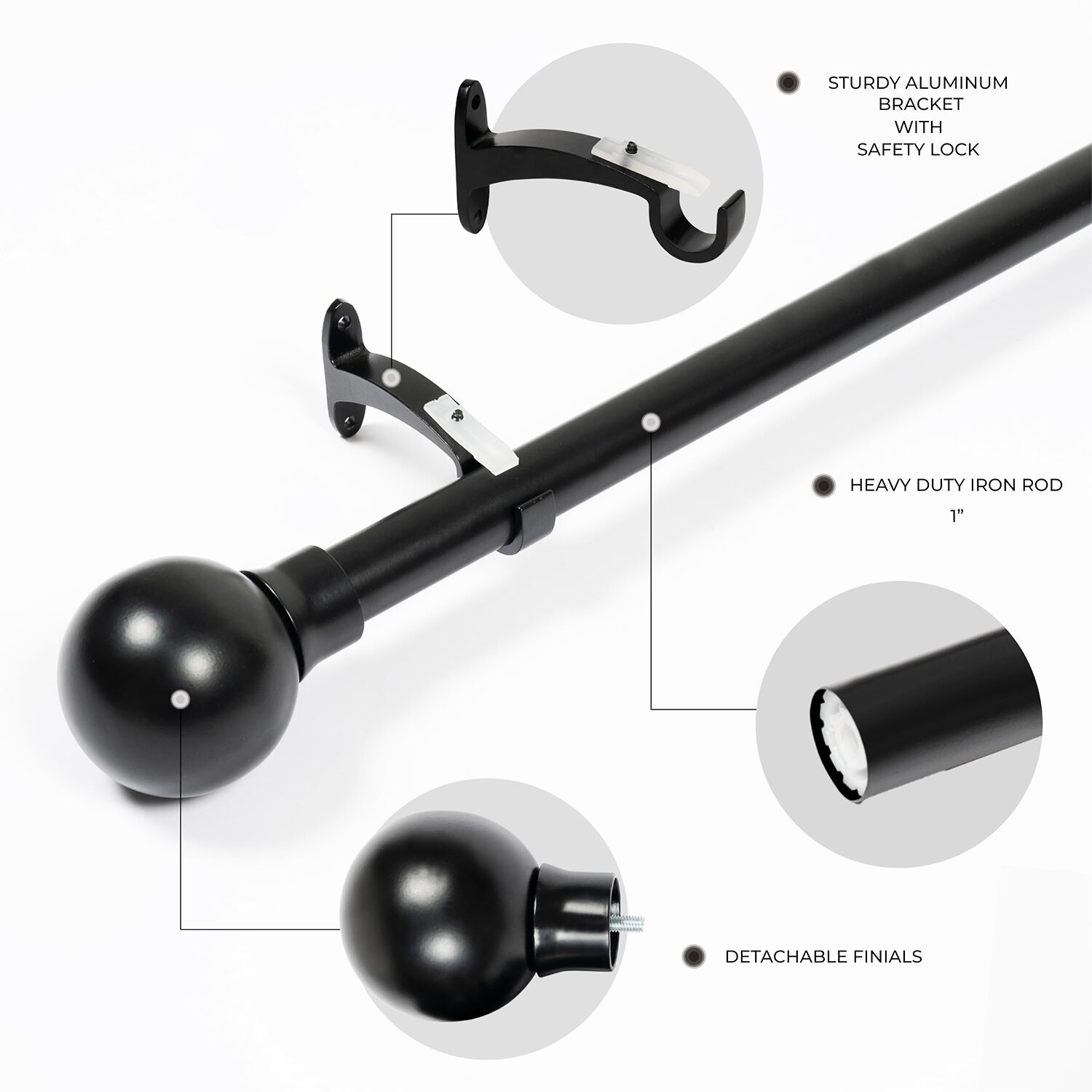 Deco Window 1 Adjustable Curtain Rod