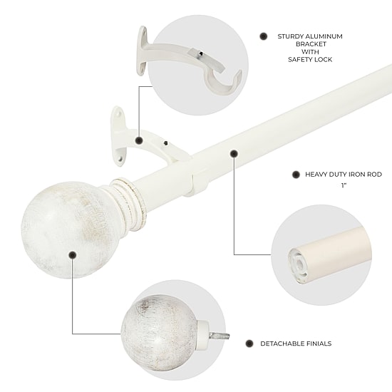 Deco Window 1 IN Adjustable Curtain Rod