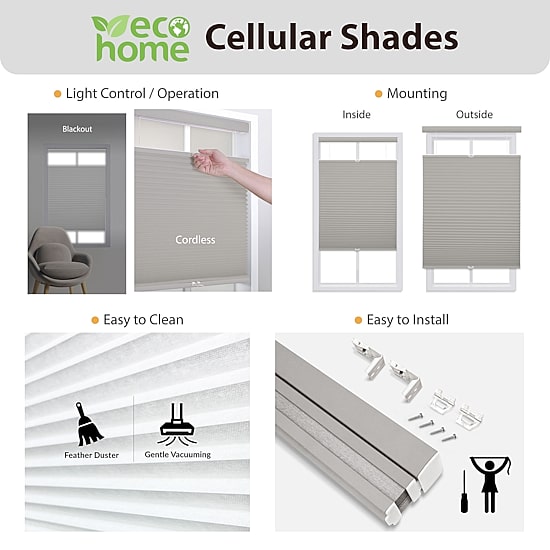 Eco Estates Custom Top Down Bottom Up 100% Blackout Cellular Shade