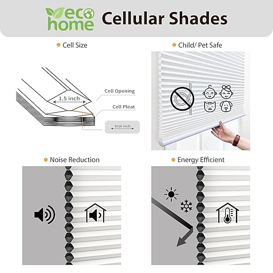 Eco Estates Custom Top Down Bottom Up 100% Blackout Cellular Shade