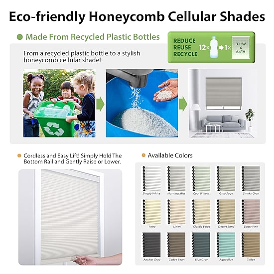 Eco Estates Custom Cordless 100% Blackout Cellular Shade