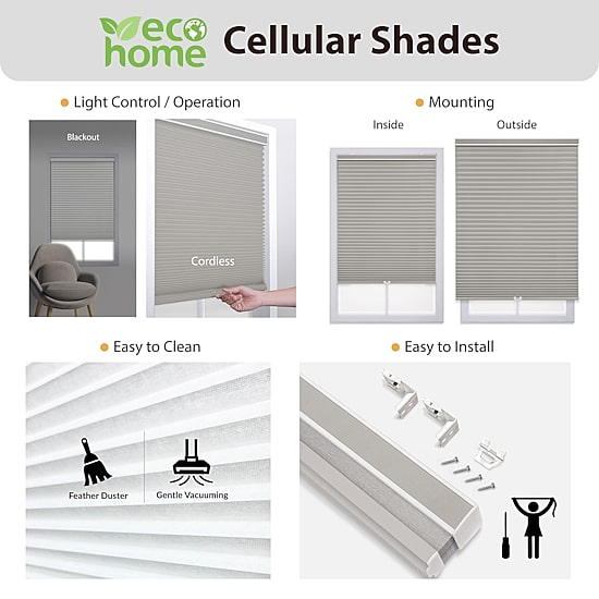 Eco Estates Custom Cordless 100% Blackout Cellular Shade