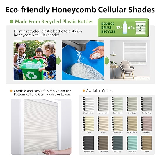 Eco Estates Custom Cordless 100% Blackout Cellular Shade