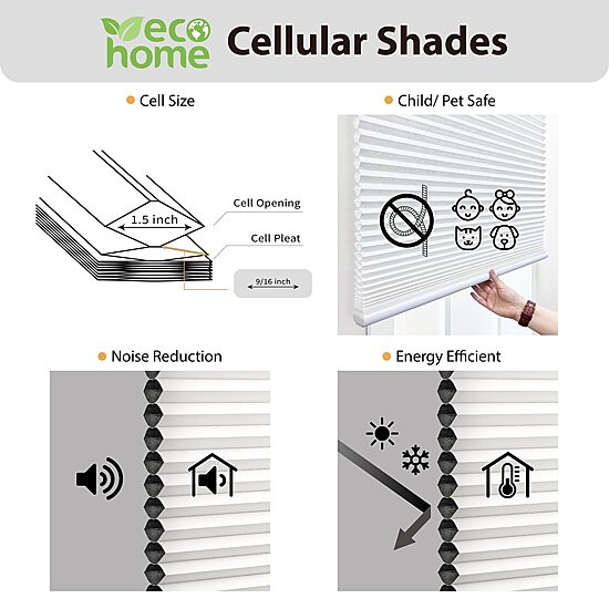 Eco Estates Custom Cordless 100% Blackout Cellular Shade