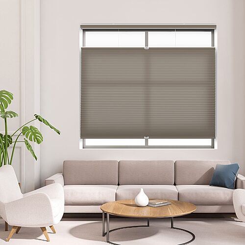 Eco Estates Custom Cordless Top Down Bottom Up Light-filtering Cellular Shade In Brown