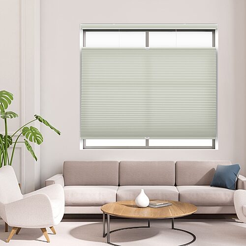 Eco Estates Custom Cordless Top Down Bottom Up Light-filtering Cellular Shade In Gray