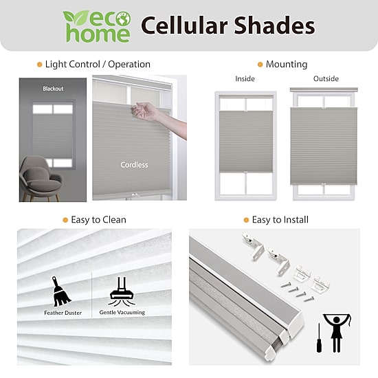 Eco Estates Custom Top Down Bottom Up 100% Blackout Cellular Shade