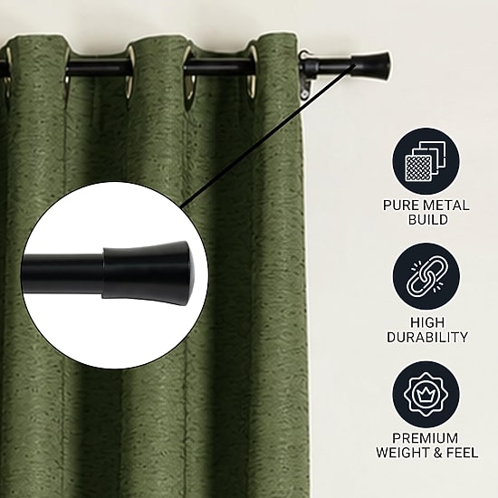 Deco Window Inverted Cone 1 IN Adjustable Curtain Rod