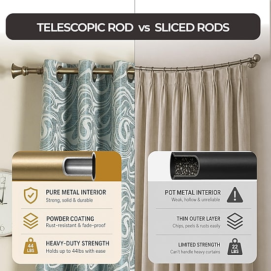 Deco Window Egyptian 1 IN Adjustable Curtain Rod