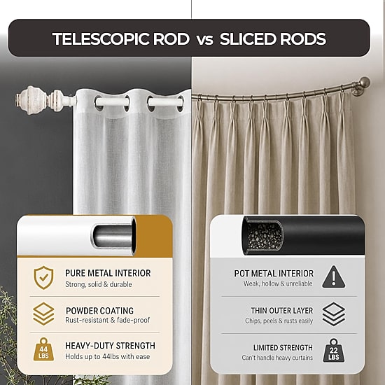 Deco Window Cambria 1 IN Adjustable Curtain Rod
