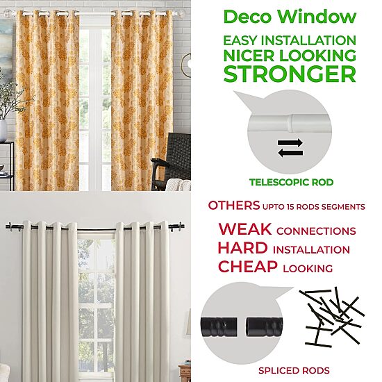 Deco Window Wood Ball 1 IN Adjustable Curtain Rod