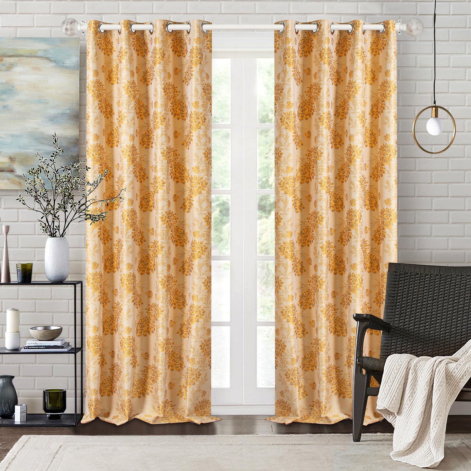 Deco Window Wood Ball 1 IN Adjustable Curtain Rod