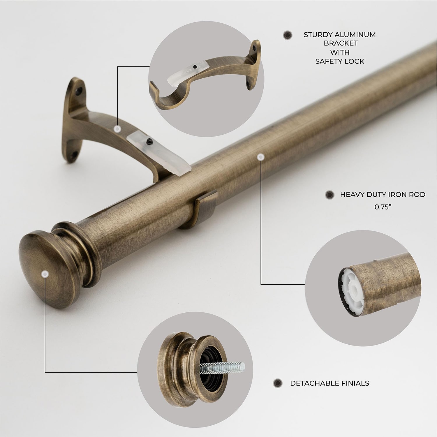 Deco Window 1 IN Adjustable Curtain Rod