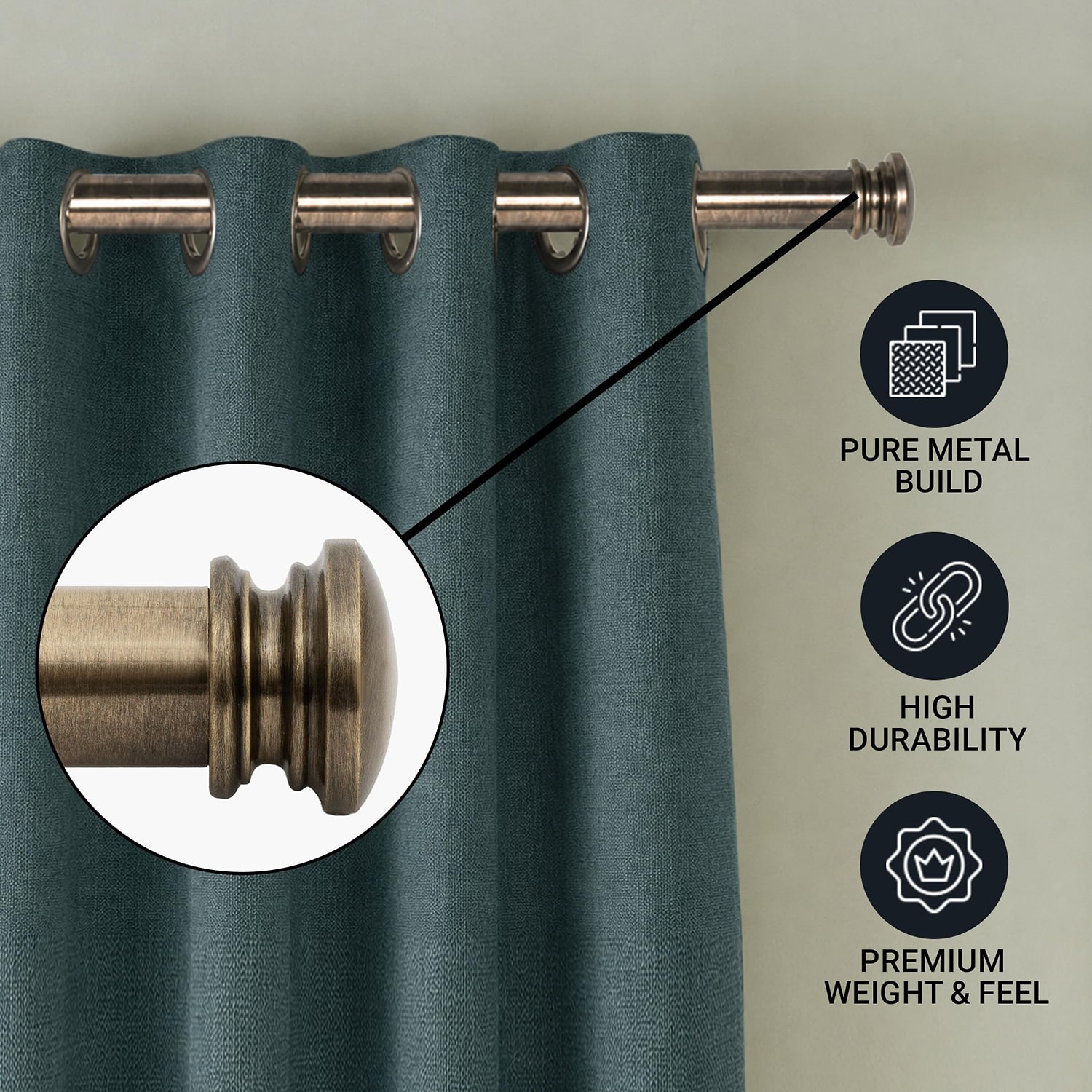 Deco Window 1 IN Adjustable Curtain Rod