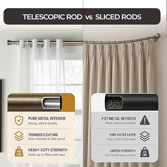 Deco Window 1 IN Adjustable Curtain Rod