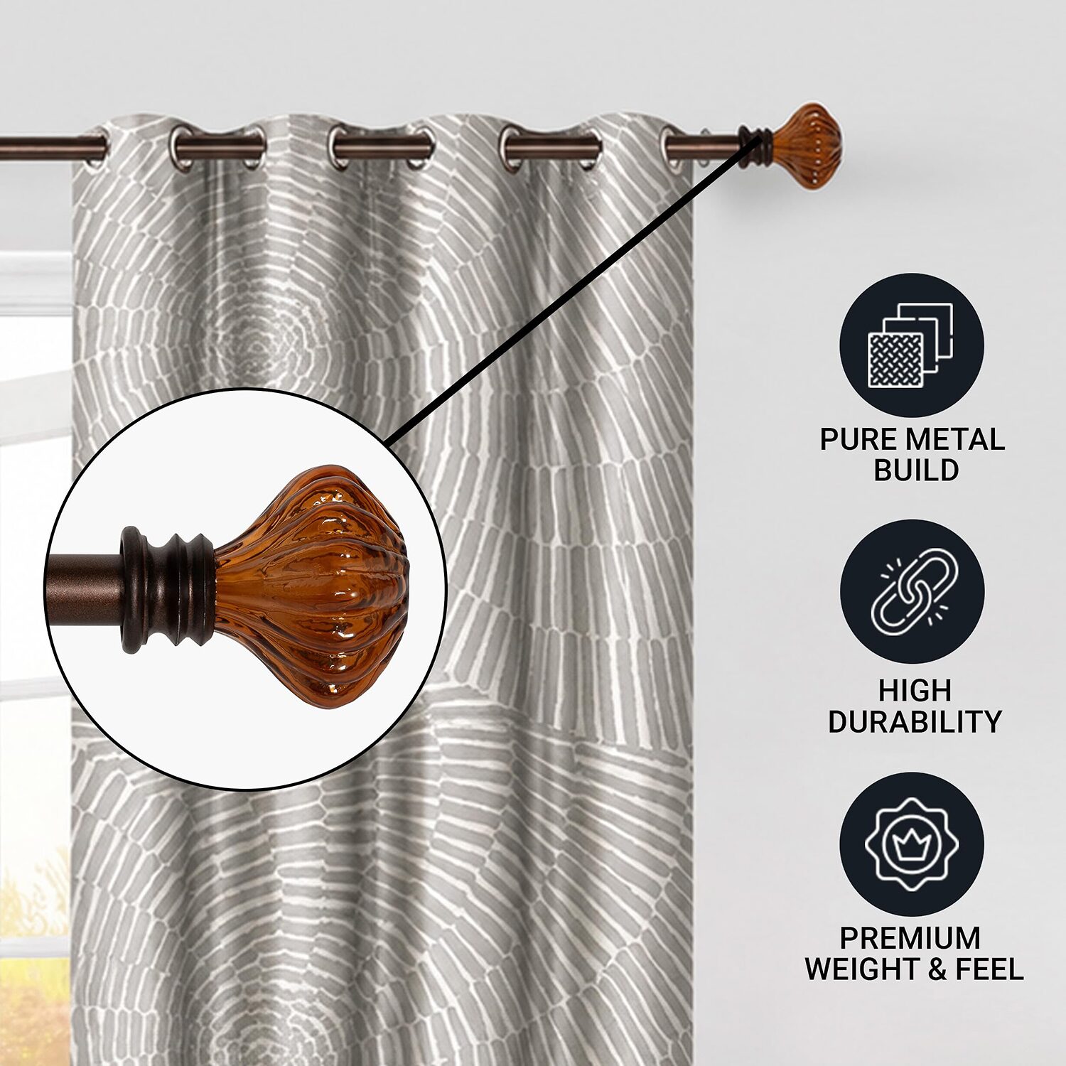 Deco Window 1 IN Adjustable Curtain Rod