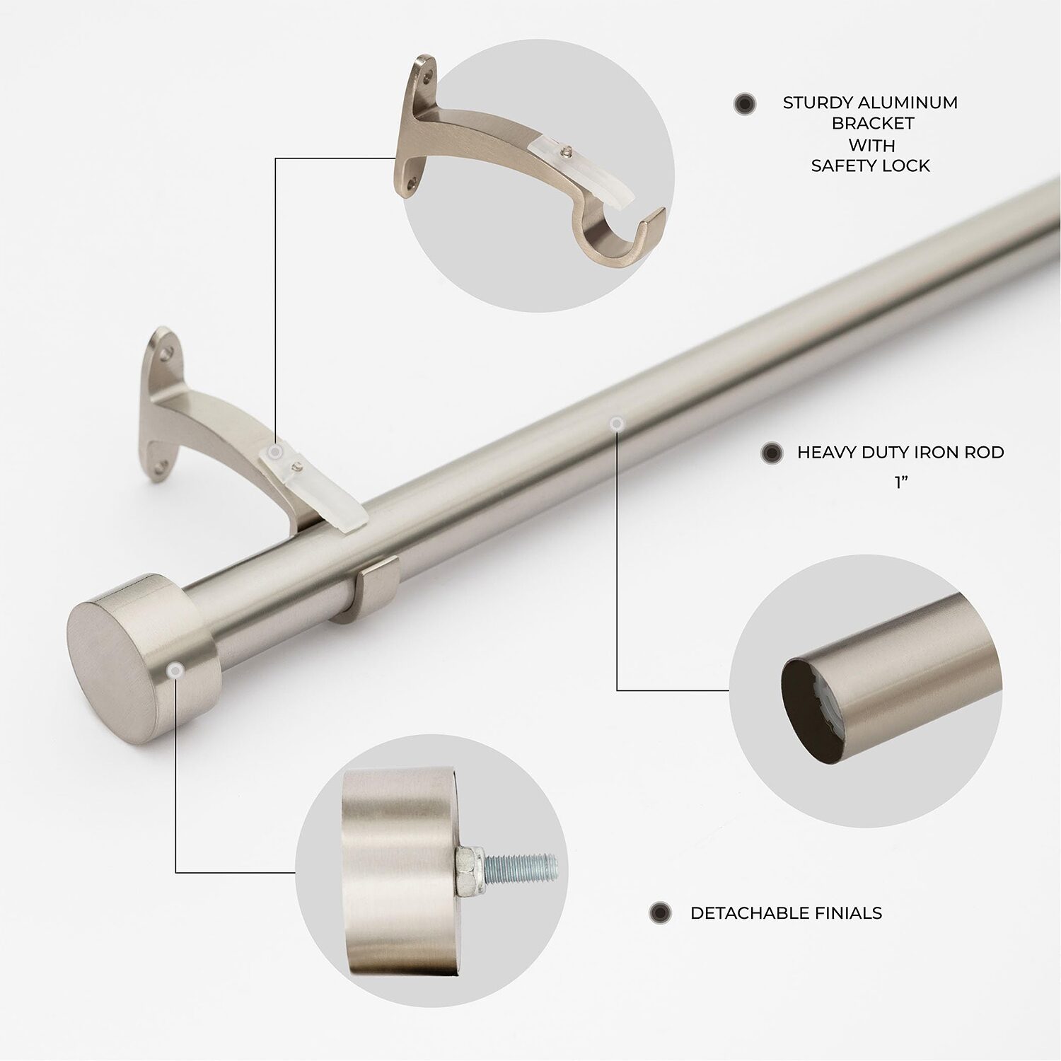 Deco Window Pluto 1 Adjustable Curtain Rod