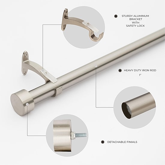 Deco Window Pluto 1 IN Adjustable Curtain Rod