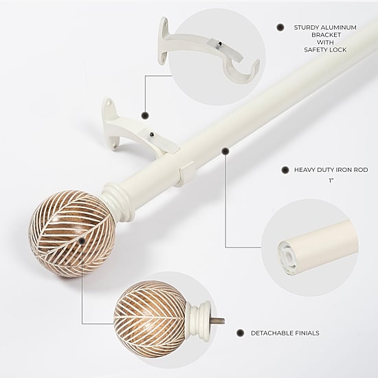 Deco Window Morroccan Ball 1 IN Adjustable Curtain Rod
