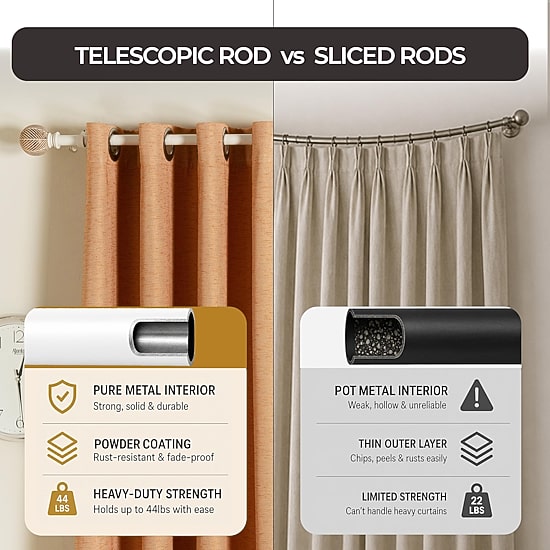 Deco Window Morroccan Ball 1 IN Adjustable Curtain Rod
