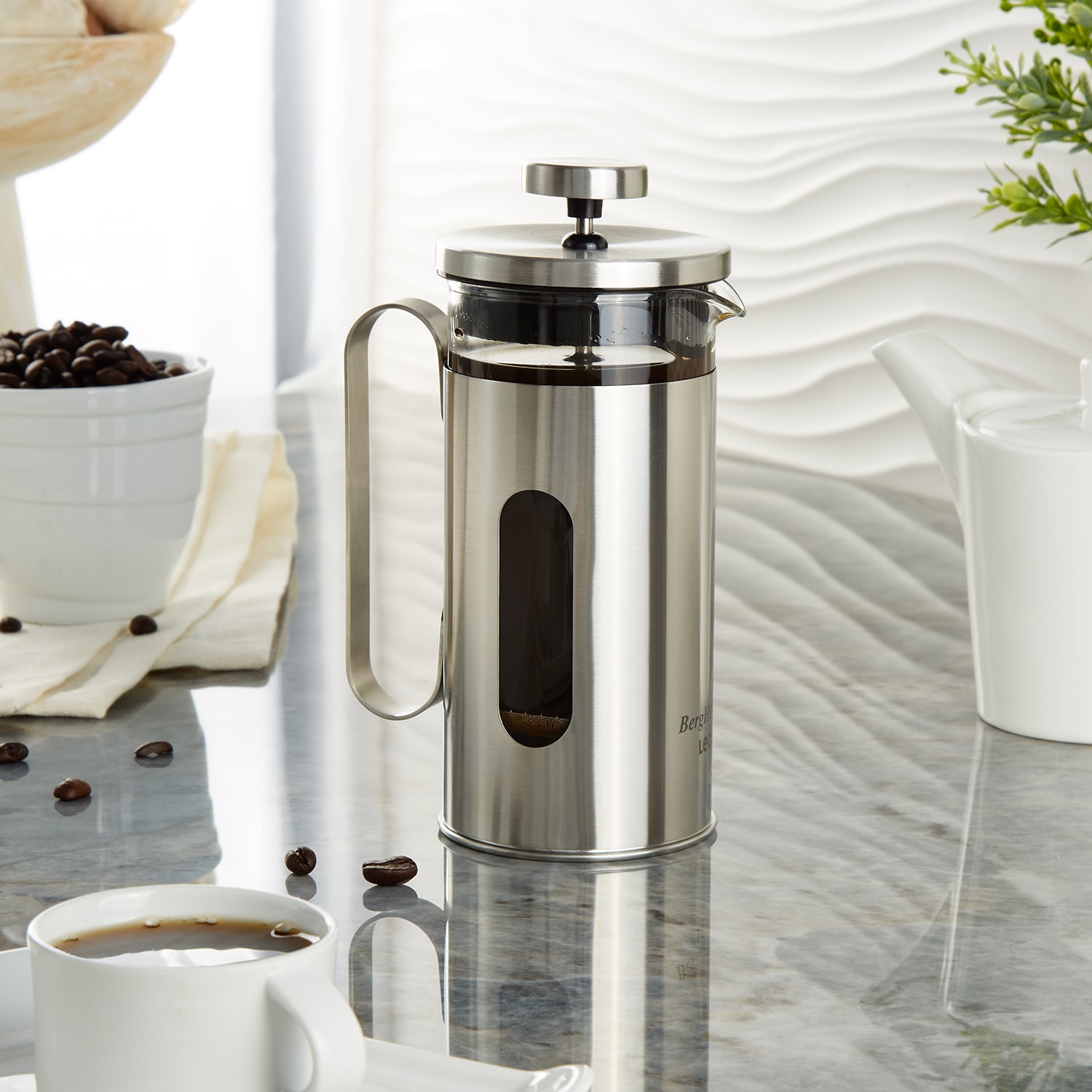 BergHOFF Leo Maestro Stainless Steel 12oz French Press Beverage Dispenser