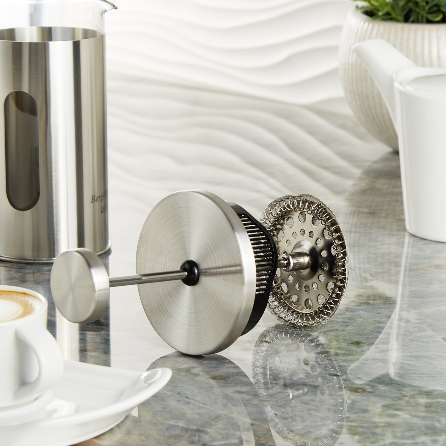BergHOFF Leo Maestro Stainless Steel 12oz French Press Beverage Dispenser