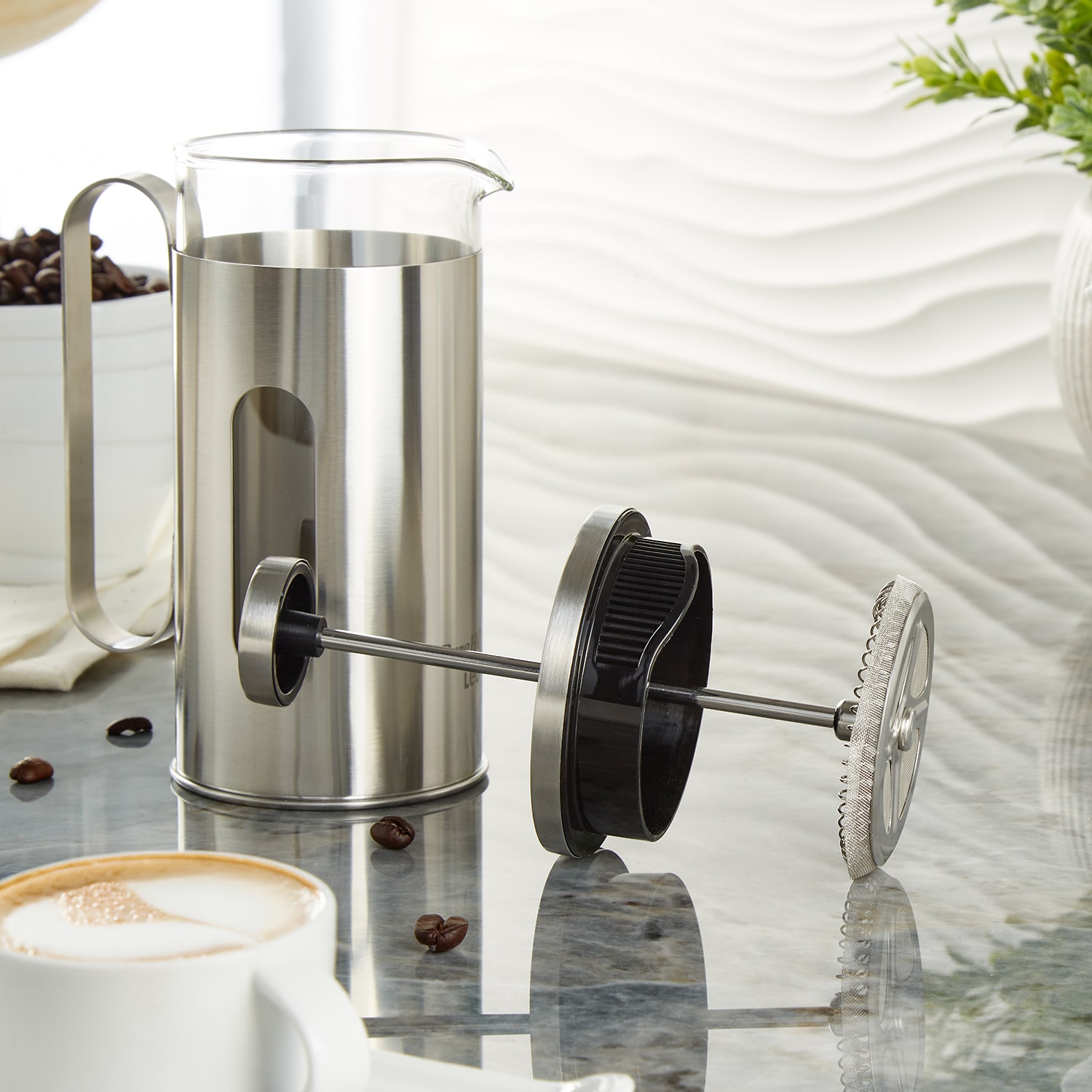 BergHOFF Leo Maestro Stainless Steel 12oz French Press Beverage Dispenser