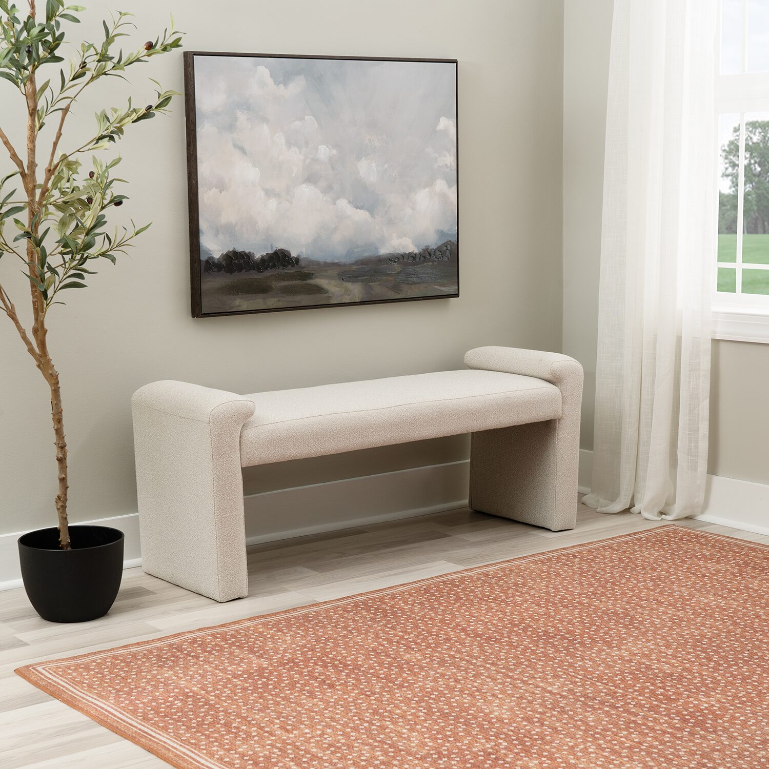 Linon Linn Upholstered Bench